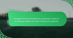 Formação Pistol: Posicionamento do quarterback, Opções de corrida-passe, Roteiros de tempo no futebol de 6 jogadores